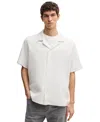 Hugo Boss Boss By  Men's Waffle Cotton Relaxed-fit Shirt In White
