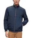 Hugo Boss Boss By  Men's Water-repellent Logo Badge Reversible Jacket In Dark Blue