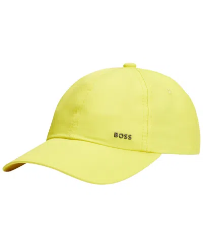 Hugo Boss Boss By  Men's Water-repellent Metal Logo Six-panel Cap In Yellow