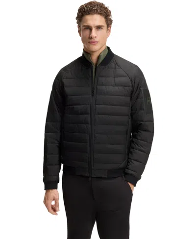 Hugo Boss Boss By  Men's Water-repellent Padded Bomber Jacket In Black