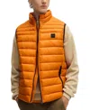 Hugo Boss Packable Slim-fit Gilet In Water-repellent Fabric In Orange