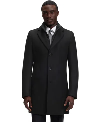 Hugo Boss Boss By  Men's Wool-blend Zip-up Inner Formal Coat In Black