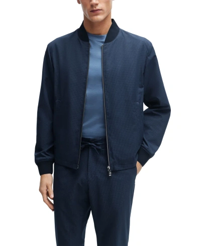 Hugo Boss Boss By  Men's Wrinkle-resistant Slim-fit Jacket In Dark Blue