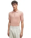 Shop Hugo Boss Boss By  Men's Zip-neck Knit Polo In Open Pink
