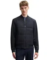 Hugo Boss Boss By  Men's Cotton-blend Zip-up Padded Jacket In Black