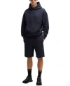 Hugo Boss Boss By  Mens Hexagonal Quilting Hoodie Shorts Set In Blue