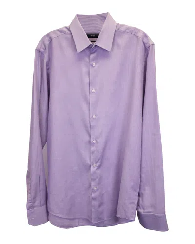 Hugo Boss Boss By  Printed Dress Shirt In Purple Cotton