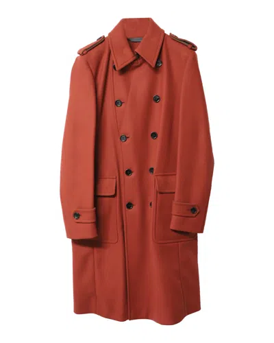 Hugo Boss Boss By  Trench Coat In Red Wool