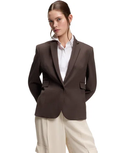 Hugo Boss Boss By  Women's Angled Dart Slim-fit Blazer In Brown
