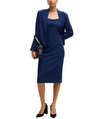 Hugo Boss Abito Midi Asimmetrico A Spalla Unica Kifari Per Donna