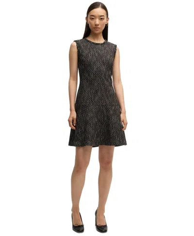 HUGO BOSS BOSS BY HUGO BOSS WOMEN'S BOUCLE TAPE-TRIM DRESS