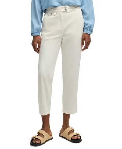 Hugo Boss Boss By  Women's Casual Satin Chino Pants In Open White