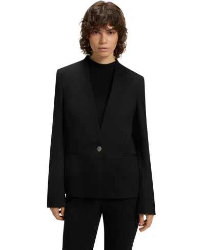 Hugo Boss Boss By  Women's Collarless Regular-fit Jacket In Black