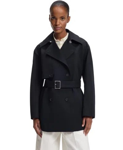 Hugo Boss Boss By  Women's Cotton Buckled Belt Trench Coat In Black