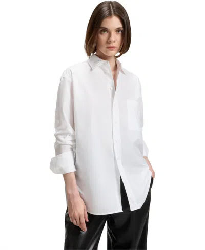 Hugo Boss Boss By  Women's Cotton Oversized-fit Blouse In White