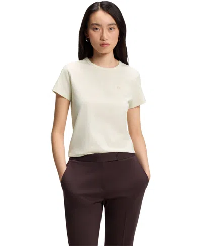 Hugo Boss Cotton-jersey Slim-fit T-shirt With Double B Monogram In White