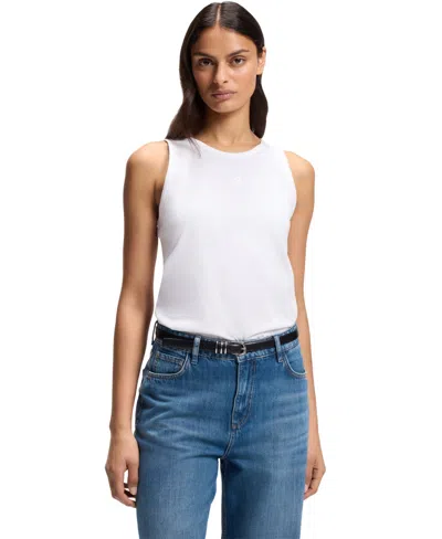 Hugo Boss Boss By  Women's Cotton-modal Slim-fit Tank Top In White