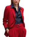 Hugo Boss Regular-fit Jacket In Crease-resistant Crepe In Bright Red