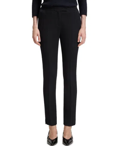 Hugo Boss Boss By  Women's Crease-resistant Herringbone Slim-fit Pants In Black