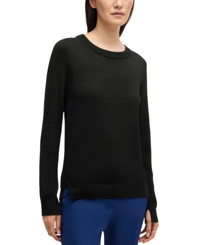 Hugo Boss Boss By  Women's Crew-neck Sweater In Black