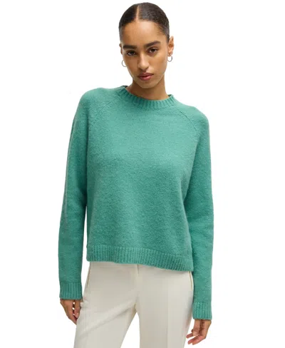 Hugo Boss Boss By  Women's Crew-neck Sweater In Open Green
