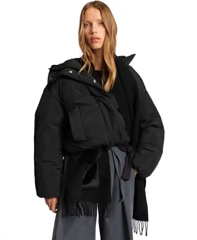 Hugo Boss Boss By  Women's Crinkle Fabric Regular-fit Jacket In Black