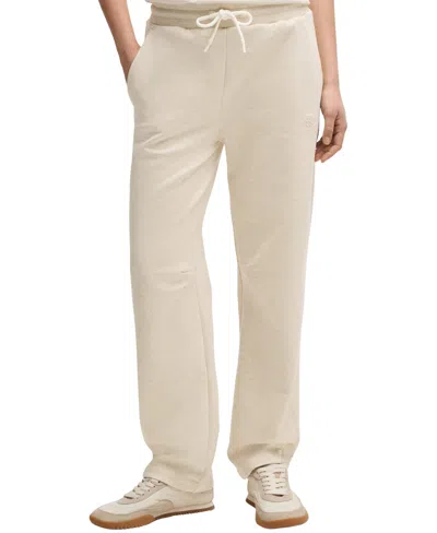 Hugo Boss Boss By  Women's Cropped Cotton-blend Tracksuit Pants In Open White