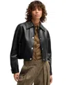 Hugo Boss Boss By  Women's Cropped Leather Jacket In Black