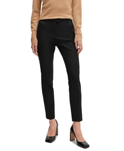 Hugo Boss Boss By  Women's Cropped Slim-fit Pants In Black