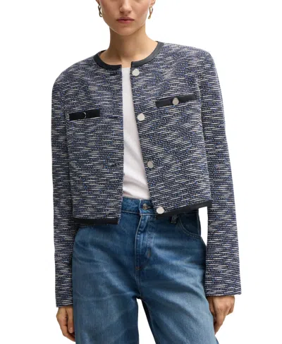 Hugo Boss Boss By  Women's Cropped Tweed Jacket In Multi