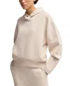 Hugo Boss Boss By  Women's Double B Monogram Hoodie In Open White