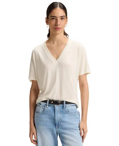 HUGO BOSS BOSS BY HUGO BOSS WOMEN'S DOUBLE B MONOGRAM V-NECK T-SHIRT