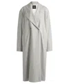 Hugo Boss Double-breasted Coat In Checked Crepe With Partial Lining In Open Misc