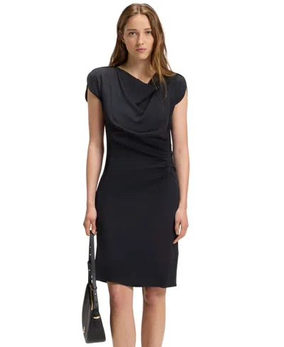 Hugo Boss Boss By  Women's Drape-neckline Dress In Blue