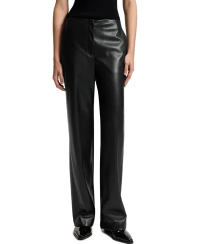 Hugo Boss Boss By  Women's Faux Leather Straight-leg Pants In Black
