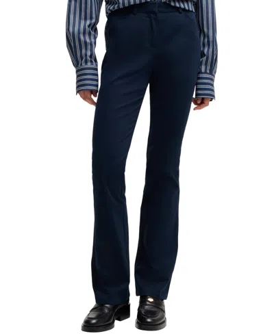 Hugo Boss Boss By  Women's Flared Trousers In Dark Blue