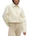 Hugo Boss Boss Joliane Chevron Stripe Wool Blend Jacket In Open White
