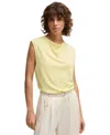 Hugo Boss Boss By  Women's High Neck Sleeveless T-shirt In Open Yellow