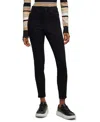 Hugo Boss High-waisted Cropped Jeans In Black Power-stretch Denim In Black