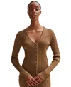 Hugo Boss Ribbed Cardigan In Stretch Fabric With Hook Closures In Open Brown