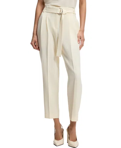 Hugo Boss Boss By  Women's Japanese Crepe Tapered-fit Pants In Neutral