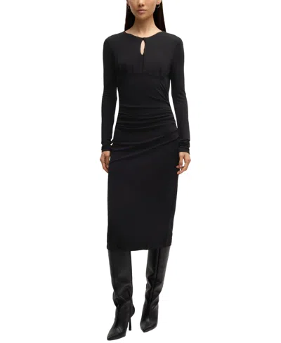 Hugo Boss Boss By  Women's Keyhole Neckline Dress In Black