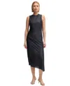Hugo Boss Boss By  Women's Layered Effect Plisse Dress In Dark Blue