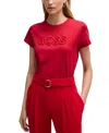 Hugo Boss Boss By  Women's Logo Detail T-shirt In White