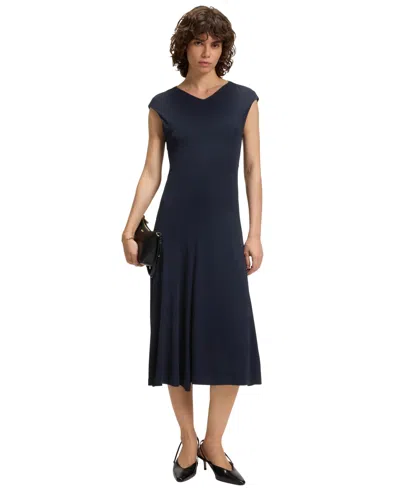 Hugo Boss Boss By  Women's Matte Jersey Sleeveless Dress In Blue