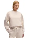 Hugo Boss Boss By  Women's Melange Cotton-blend Sweatshirt In Open White