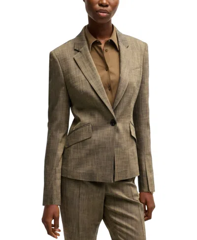 Hugo Boss Boss By  Women's Melange Slim-fit Blazer In Open Misc