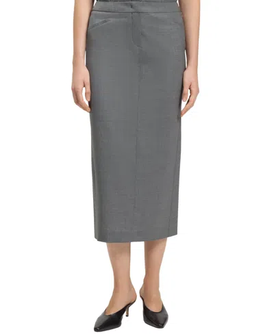 Hugo Boss Boss By  Women's Melange Virgin Wool Pencil Skirt In Blue