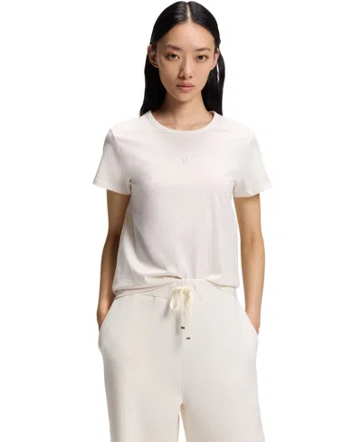Hugo Boss Mercerised-cotton T-shirt In A Regular Fit In White