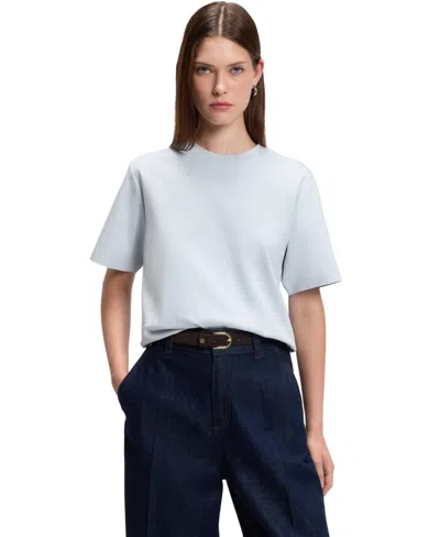 Hugo Boss Boss By  Women's Mercerized Cotton Relaxed-fit T-shirt In Blue